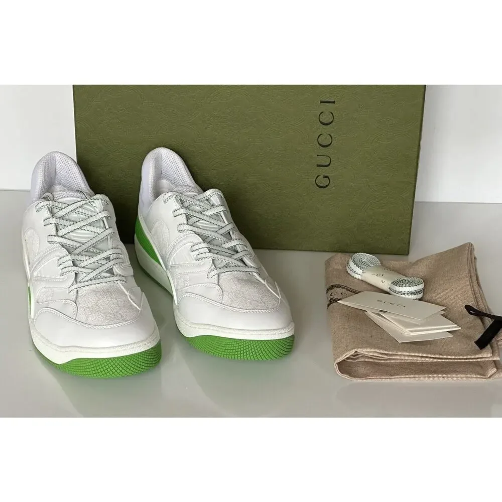 Gucci Demetra GG Men's Low-top Green/White Sneakers 6.5 US (Gucci 6) 698785 NIB